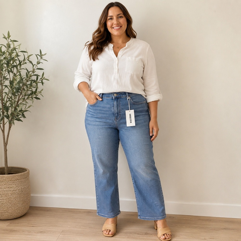Disclosure Womens Jeans Size 15 Blue High Rise Straight Leg NWT